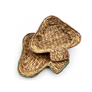 Plateau de service en jacinthe d'eau en forme de champignon naturel Plateau décoratif de style bohème pour les légumes, les fruits et les petites choses du Vietnam - Product Image 2