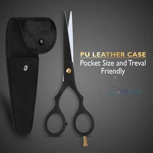 Tijeras para el cabello con mango medio para diestros y afiladas de acero inoxidable negro mate 6,5, tijeras de peluquero para hombres, mujeres y niños - Product Image 3