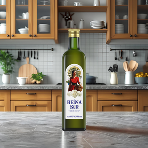 Huile d'olive vierge en verre de haute qualité 750ml "La Reina Del Sur" Marasca pour la cuisine et les vinaigrettes Huile de plantes de qualité supérieure - Product Image 2