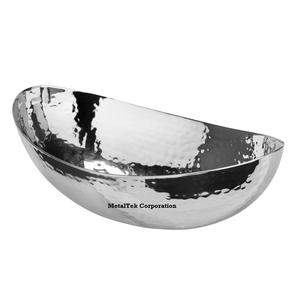 Cuenco para servir ovalado de Chocolate con fruta martillada plateada decorativa, Metal de aluminio hecho a mano, Ideal para decoración del hogar, regalos y servicios - Product Image 5