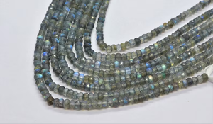 Flashy Labradorite facettes Rondelle perles 5mm-Vente en gros de brins de perles de pierres précieuses de Labradorite naturelle du fabricant indien - Product Image 2