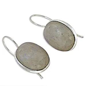 Boucles d'oreilles pendantes en argent 925 avec pierre de lune, cadeau pour femme - Product Image 1