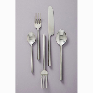 Juego de cubiertos con mango de diseño de forro en relieve acabado en plata superventas para regalo de negocios de boda juego de cubiertos - Product Image 6