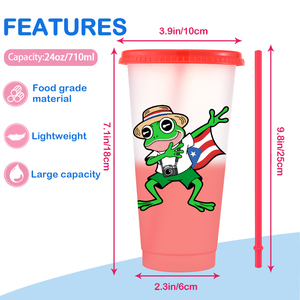 Toptan Özel 250. ABD Yıldönümü Hediyelik Eşya Yeniden Kullanılabilir Plastik 16oz 24oz Soğuk Suyla Renk Değiştiren Bardaklar - Product Image 3
