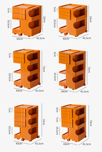 Multipurpose <strong>Storage</strong> Trolley <strong>Bedside</strong> Table 2/3/4/5/6 Tier Cart Green/<strong>White</strong>/Ginger/Orange/Yellow Rotating <strong>Storage</strong> Cabinet