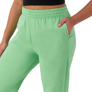 Pantalon de survêtement lourd personnalisé pour femmes pour l'hiver taille élastiquée pantalon de survêtement en polaire vierge Style Streetwear avec devant plat - Product Image 4