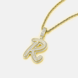 Pendentif personnalisé pour homme en alliage plaqué or poli, style hip-hop, serti de diamants CZ - Product Image 2