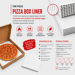 Insert en carton ondulé pour boîte à pizza, qualité alimentaire, recyclable, plateau pliable pour l'emballage de pizzas - Product Image 1