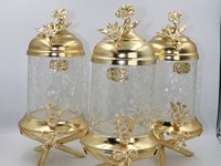 Handcrafted Modern Metal Canister Set for Tea Coffee & Sugar Kitchen Storage Decorative Food Container Home Decor