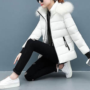 Abrigos de Invierno para Mujer, Chaqueta Acolchada Gruesa y Cálida con Capucha Forrada de Piel Sintética, Abrigo Impermeable para Exteriores, Acogedor y Cómodo - Product Image 2