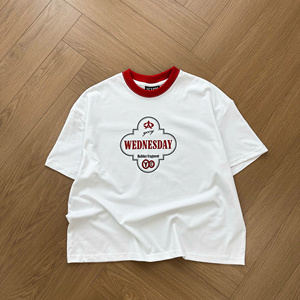 Insomnie unisexe écologique 100% coton 280g Boxy T-Shirts été Streetwear Logo personnalisé broderie impression numérique faite - Product Image 1