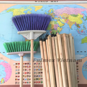 Manche de balai pour balais, manche de balai rond en bois bon marché de 120cm de longueur, film rétractable en PVC par une équipe italienne faisant la machine - Product Image 4