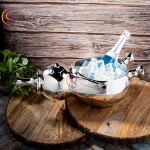 Haute qualité baignoire bonhomme de neige Design métal boisson seaux à glace pour fête boisson vin bière couleur argent acier inoxydable fait à la main - Product Image 2