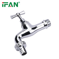 IFAN Fabricant OEM Robinet Bibcock en laiton 1/2 ''Robinet en laiton chromé Robinet à bavette de jardin en laiton argenté pour une utilisation en extérieur