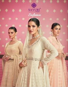 Ensemble de costume Anarkali de mariage de style élégant de haute qualité en fausse georgette lourde assortie Dupatta pour indien pakistanais - Product Image 6