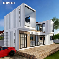 Maison intégrée en conteneur combiné équipée d'escaliers de terrasse spécialement conçus pour les cafés de camping