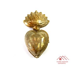 Cœur sacré en laiton massif, artisanat en métal, rangement pour bijoux, cœur en laiton - Product Image 1
