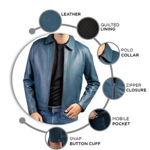 Chaqueta de bombardero de cuero bordada personalizada con impresión de logotipo para hombre y mujer, ropa de calle informal, proveedor de prendas de vestir exteriores OEM - Product Image 2