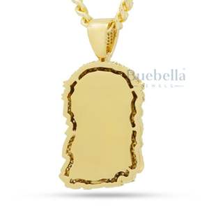 Collar con colgante de cabeza de Cristo helado de lujo, cadena de Hip Hop de eslabones cubanos de plata 925 para hombres, joyería ostentosa de diamantes estilo rapero - Product Image 3