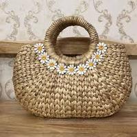 Nouveau produit 2024 classique diverses couleurs et style sac de plage en paille/sac à main en jacinthe d'eau