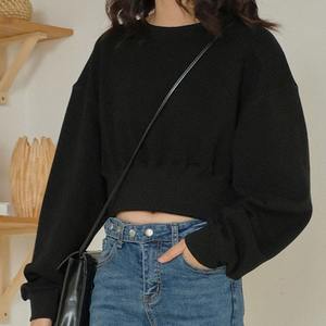 Sweat à capuche oversize personnalisé à manches longues pour femme, court, sportif, hiver, polaire respirant - Product Image 1