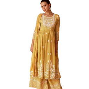 Último diseñador Faux Georgette bordado secuencia trabajo Sharara traje por Fab Zone - Product Image 1