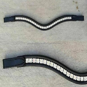 Banda de cuero vacía con forma de onda para cejas de caballo, incrustaciones de banda con cristales transparentes de 8mm, cadena ostentosa de lujo, novedad - Product Image 5