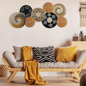 Vietnam gros bohème jonc de mer décoration murale panier ensemble ferme Boho mur cintre Accent jonc de mer suspendus décoration murale - Product Image 6