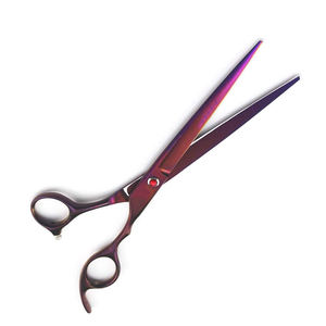Ciseaux de toilettage de cheveux à lames droites enduits de couleur personnalisée de haute qualité lame tranchante en acier inoxydable pour ciseaux pour animaux de compagnie et barbier - Product Image 2
