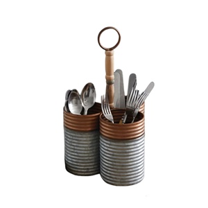 Galvanized Metal Cutlery Holder Kitchen Utensils Holder for Restaurant Wedding Hotel Table Top in Wholesale Price - Product Image 1