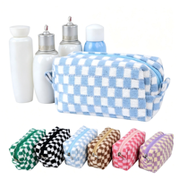 Nouvelle Trousse de Maquillage Légère à Fermeture Éclair Motif Damier Multicolore 2026, Idéale pour les Voyages, Logo Personnalisable