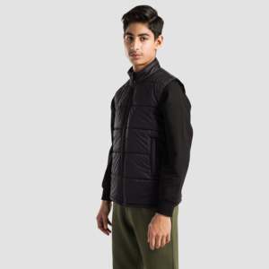 Active Windproof Puffer Jacket in Black for Outer Wear - Product Image 1