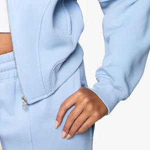 Gran oferta, Sudadera con capucha de gran tamaño para mujer con detalle de costura azul claro, cálida, antiarrugas, transpirable, para gimnasio y ropa de calle, sudaderas con capucha para mujer - Product Image 6