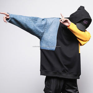 Sudadera con capucha de lana de algodón 100% para hombre, transpirable, respetuoso con el medio ambiente, diseño de caja, bolsillo de canguro, acogedor, bordado personalizado - Product Image 2