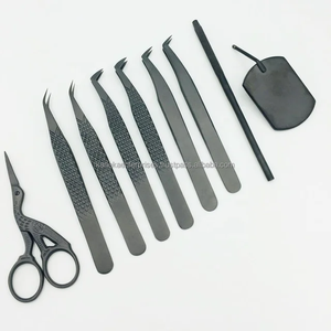 Ensemble de pinces à extensions de cils personnalisées, choix de couleur du client, pointe fine, nouvelle pince à cils à 90 degrés, durable, testée à la main, professionnelle - Product Image 2