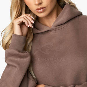 Gran oferta de sudaderas con capucha para mujer de calidad Premium 100% algodón estilo informal cómodo con capucha para invierno con logotipo frontal en línea - Product Image 3