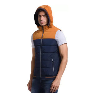 Chaleco acolchado informal de invierno con logotipo personalizado para hombre, chaleco grueso con burbujas para exteriores, nailon, poliéster, ropa exterior sin mangas - Product Image 3