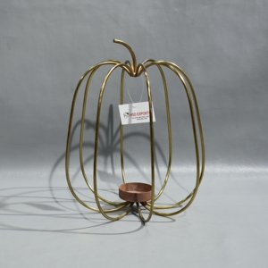 Vente directe d'usine prix de gros support de lumière de thé de citrouille en métal enduit de poudre pour la décoration d'éclairage à la maison - Product Image 1