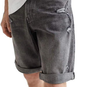 Shorts en jean pour homme, style streetwear, décontractés, tissés, 100% coton, écologiques, droits, respirants, imperméables, séchage rapide - Product Image 2