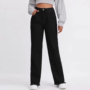 กางเกงยีนส์ทรงหลวมโอเวอร์ไซส์สำหรับผู้หญิง ขายส่ง สไตล์วินเทจ ทรงตรง ขากว้าง แต่งขาด รับผลิตตามแบบ OEM - Product Image 5