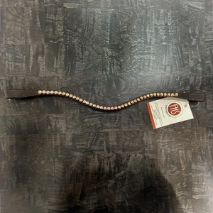 Elegante Diadema para Caballo con Cristales en Forma de Ola en Oro Rosa, Accesorio Delgado para Brida Inglesa con Pedrería - Product Image 2