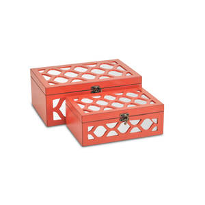 Caja decorativa de almacenamiento de nuevo diseño, Color rojo para decoración de mesa, caja de almacenamiento para regalar, artículo decorativo, Stock a granel de La India - Product Image 5