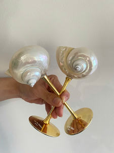 Shell wine glass handmade from conch and seashell with distinctive natural pattern for premium dining and gift distribution - Product Image 5