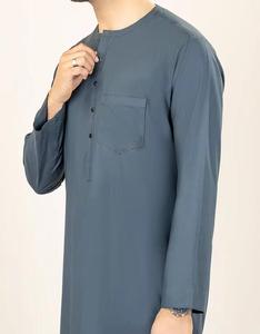 Jubba Blanca Elegante al por Mayor, Jubah de Color Sólido para Hombre, Thobe Musulmán Árabe Al Haramain, Dubai, Oriente Medio - Product Image 3
