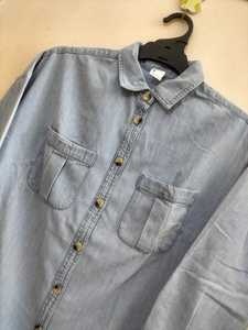 Nueva Camisa vaquera de verano para mujer, cuello vuelto, botón tejido, transpirable, manga larga, ropa informal de oficina - Product Image 3