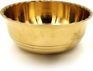 Bol en laiton traditionnel pour servir des collations Fruits bonbons fabriqués à la main Table à manger décorative cadeau maison affichage fête écologique - Product Image 5