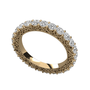 แหวนเพชรผู้หญิงสั่งทำพิเศษ ทอง 14K/18K ดีไซน์คลาสสิก เพชรเลี้ยงในห้องปฏิบัติการ ทรงกลมเจียระไนบริลเลียนท์ รับรองโดย IGI แหวนแต่งงาน - Product Image 1