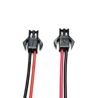 Konektor Kabel JST SM 2 Pin Kustom Pria Wanita untuk Kabel Listrik ISO9001 untuk Tembaga PVC untuk Strip LED RGB