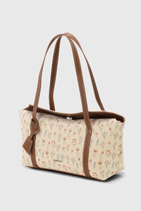 Bolso de Mano Tipo Tote de Hombro para Mujer, Diseño Floral Vintage, Forro de Lona PU, Cierre de Cremallera, OEM ODM - Product Image 4