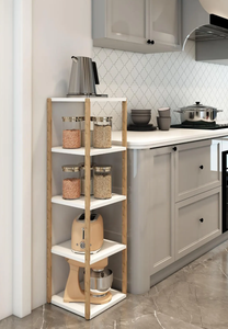 5-Tier Wooden Shelf & Organizer Vertical <b>Storage</b> <b>Unit</b> Multi-Purpose Decorative Wooden Rack High Quality - Product Image 4